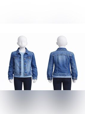 Copper Key Blue Denim Jacket for PreTeen size L - Button Front